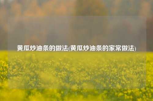 黄瓜炒油条的做法(黄瓜炒油条的家常做法)
