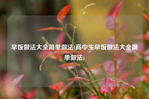 早饭做法大全简单做法(高中生早饭做法大全简单做法)
