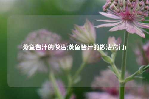 蒸鱼酱汁的做法(蒸鱼酱汁的做法窍门)